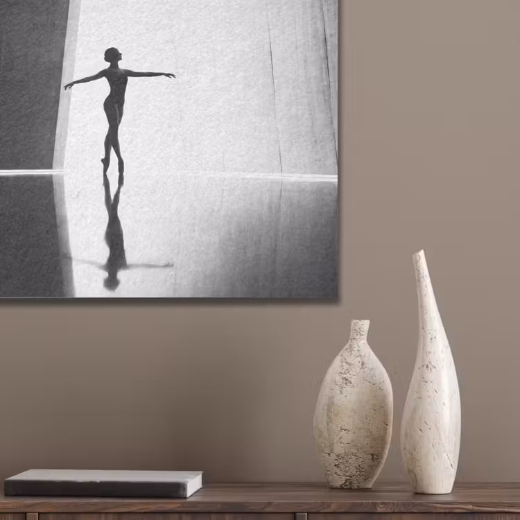 Danser - Silhouette - Kunst - Modern - Zwart-wit PET vilt klein -sfeer6_closeup
