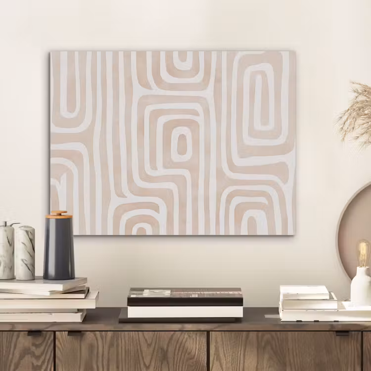 Decoratief - Labyrint - Beige PET vilt klein -sfeer1