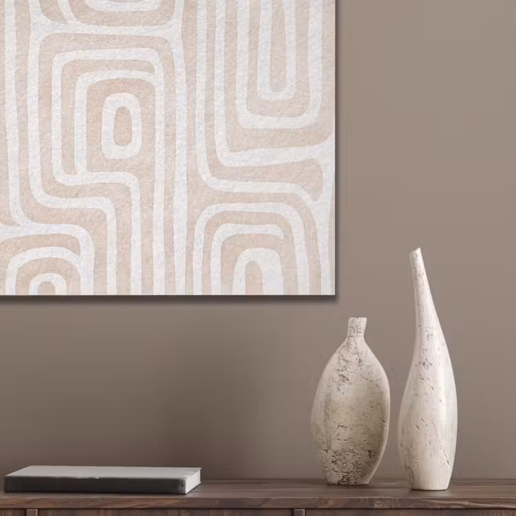 Decoratief - Labyrint - Beige PET vilt klein -sfeer6_closeup