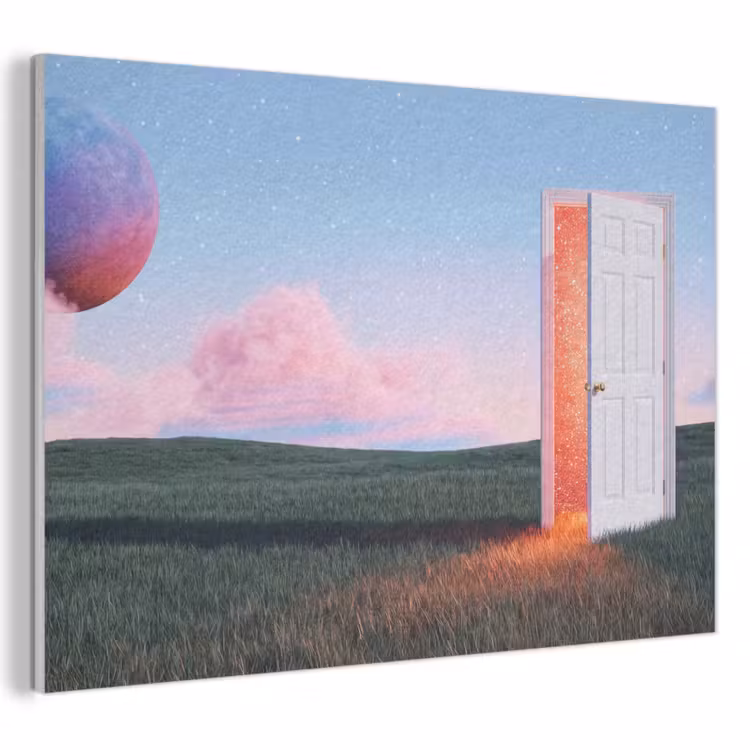 Akoestisch schilderij - Deur - Fantasie - Ruimte - Deur - Fantasie - Ruimte PET vilt klein