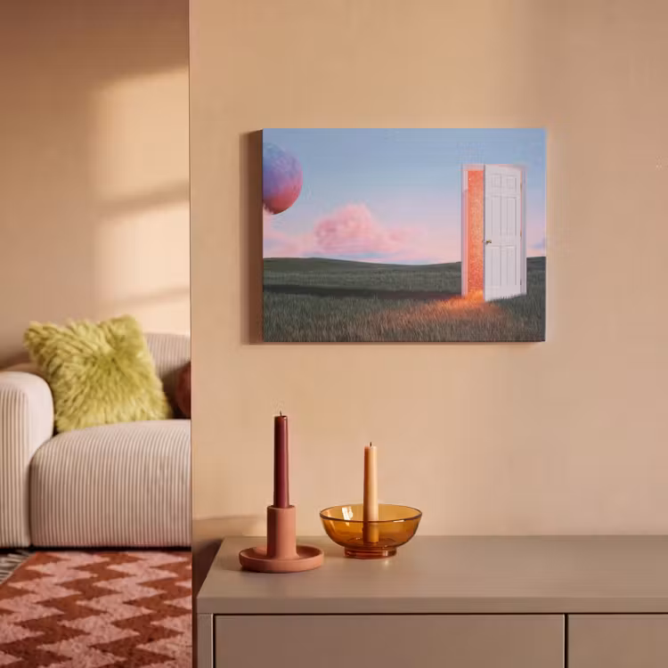 Akoestisch schilderij - Deur - Fantasie - Ruimte - Deur - Fantasie - Ruimte PET vilt klein