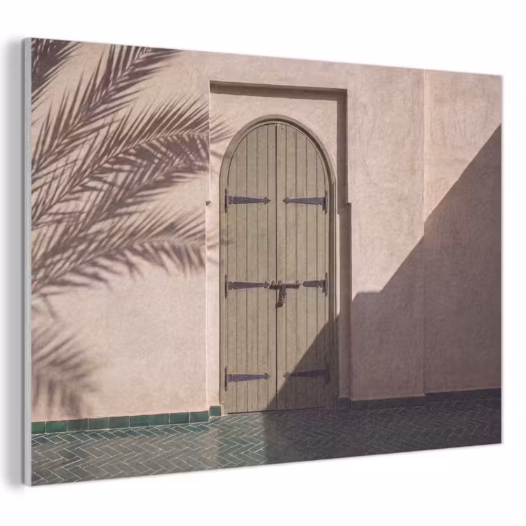 Deur - Hout - Architectuur - Groen - Rustiek PET vilt klein -3d