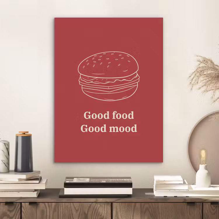Dieprood - Lijntekening - Tekst - Hamburger PET vilt klein -sfeer1