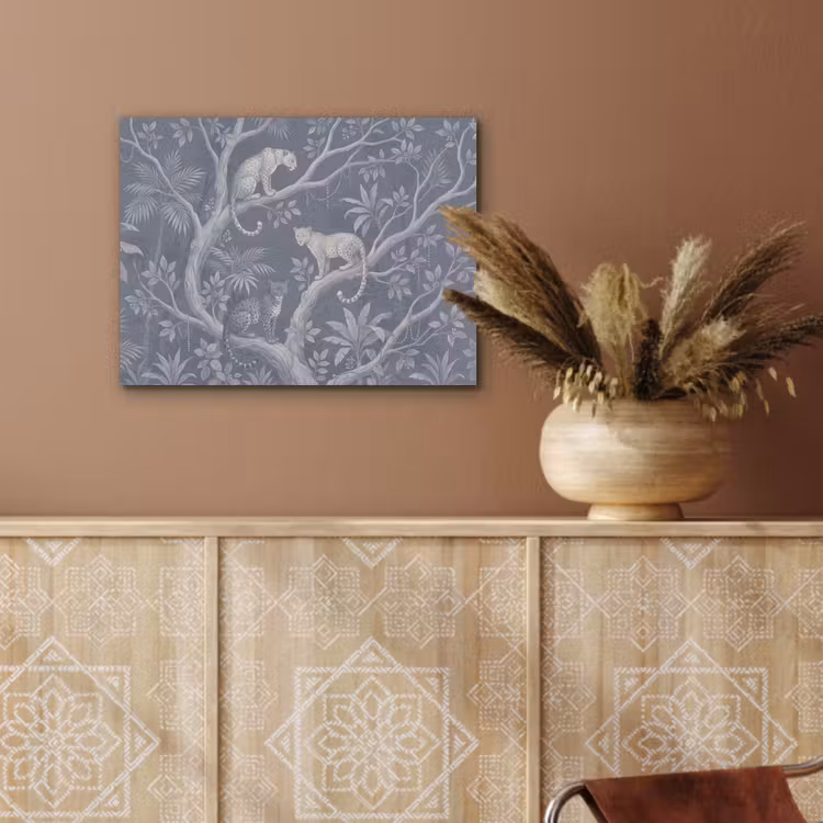 Dieren - Jungle - Illustratie - Bomen - Blauw PET vilt klein -sfeer4