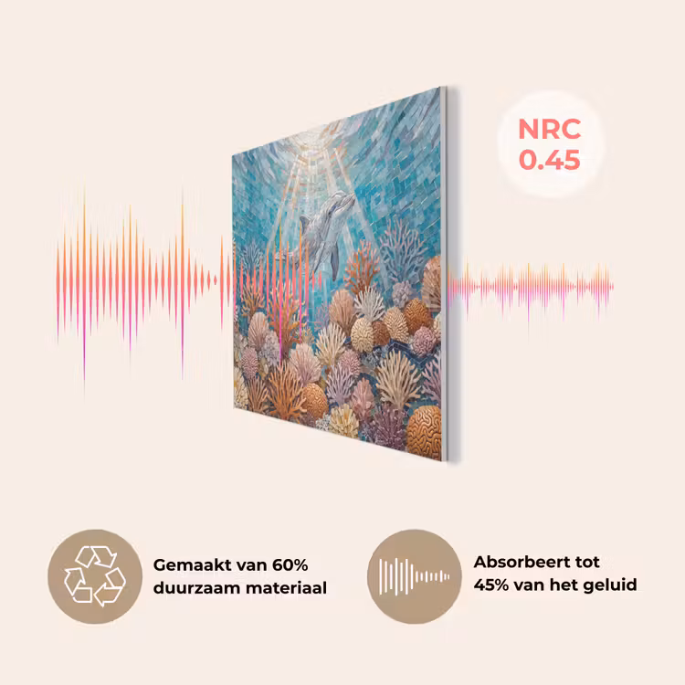 Dieren - Mozaïek - Oceaan - Koraal - Blauw PET vilt klein -USP_NL