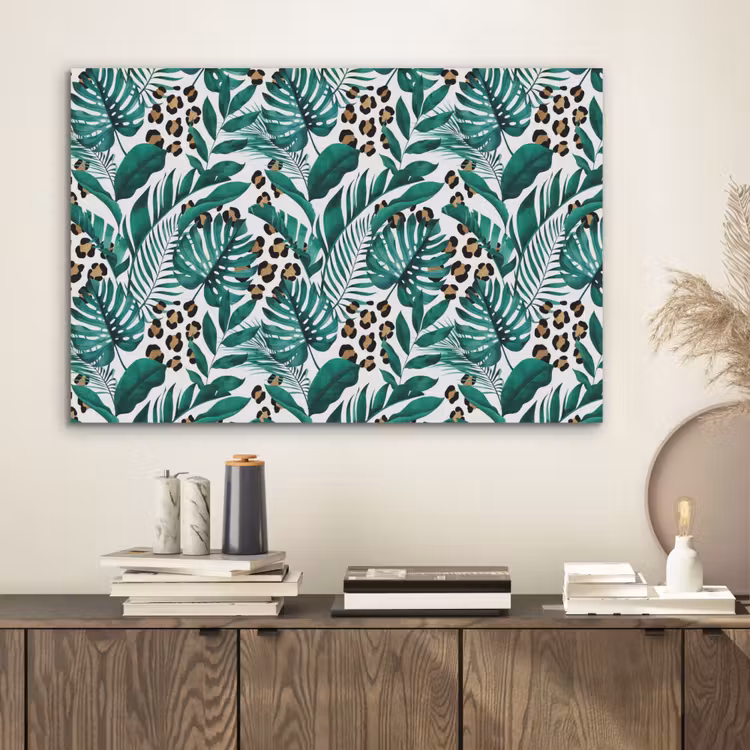 Dierenprint - Panter - Bladeren - Tropisch - Jungle PET vilt middel -sfeer1