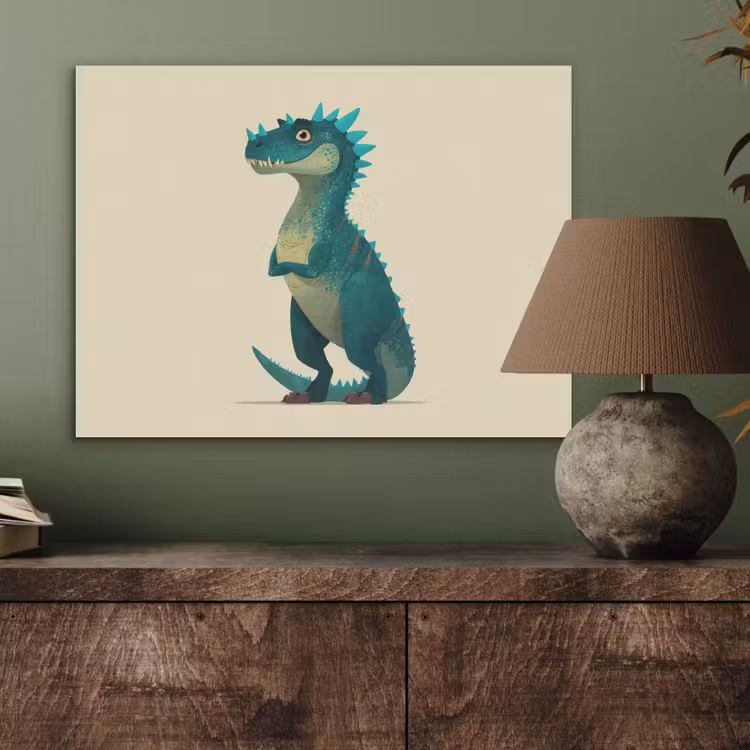 Dinosaurus - Turquoise - Stekels PET vilt klein -sfeer2