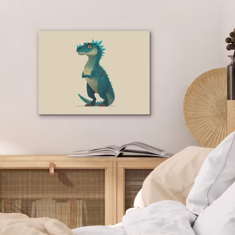 Dinosaurus - Turquoise - Stekels PET vilt klein -sfeer3