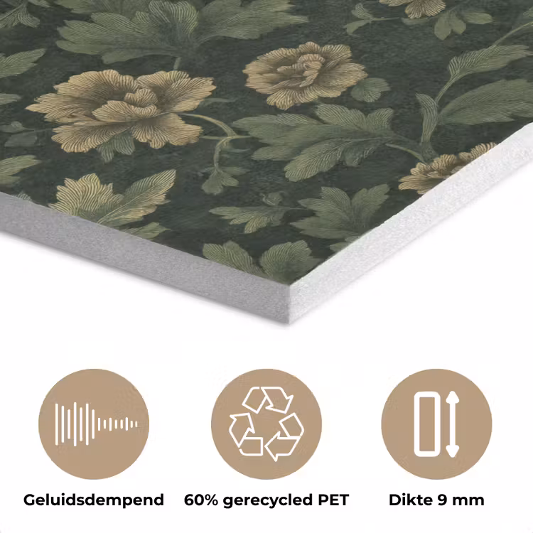 Donker - Groen - Goud - Botanisch PET vilt klein 837 -closeup_NL