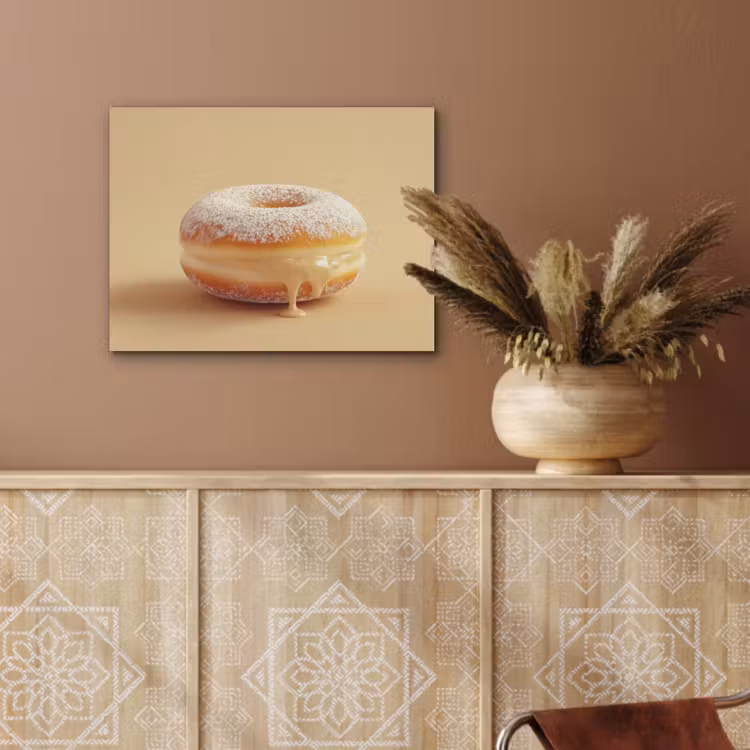 Donut - Romig - Poedersuiker - Beige PET vilt klein -sfeer4