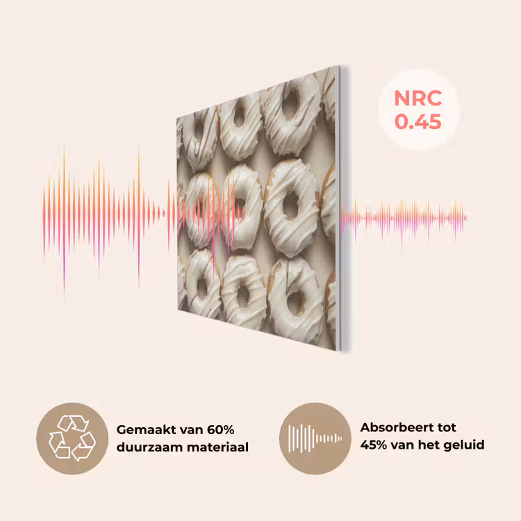 Donuts - Chocolade - Wit - Beige PET vilt klein -USP_NL