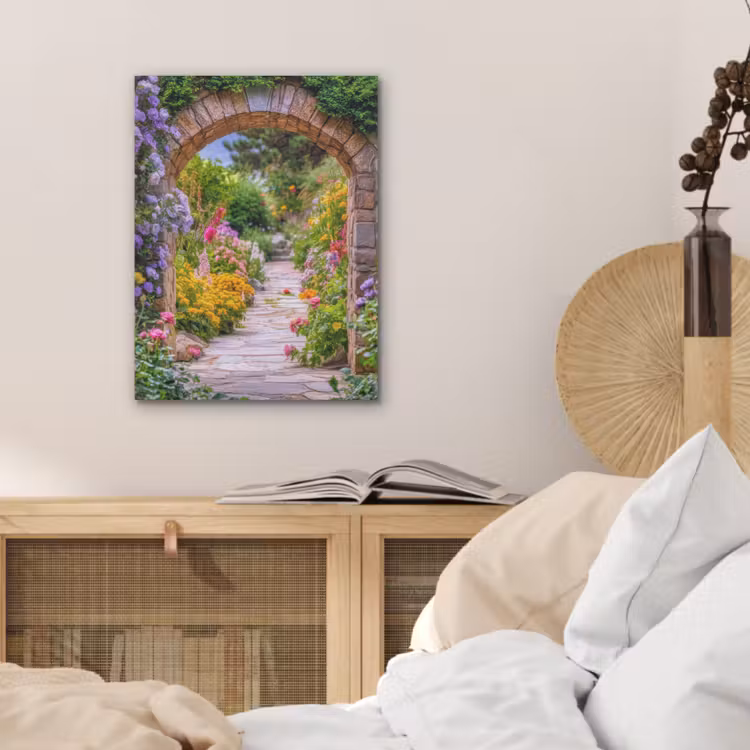 Doorkijk - Bloemen - Pad - Natuur PET vilt klein -sfeer3