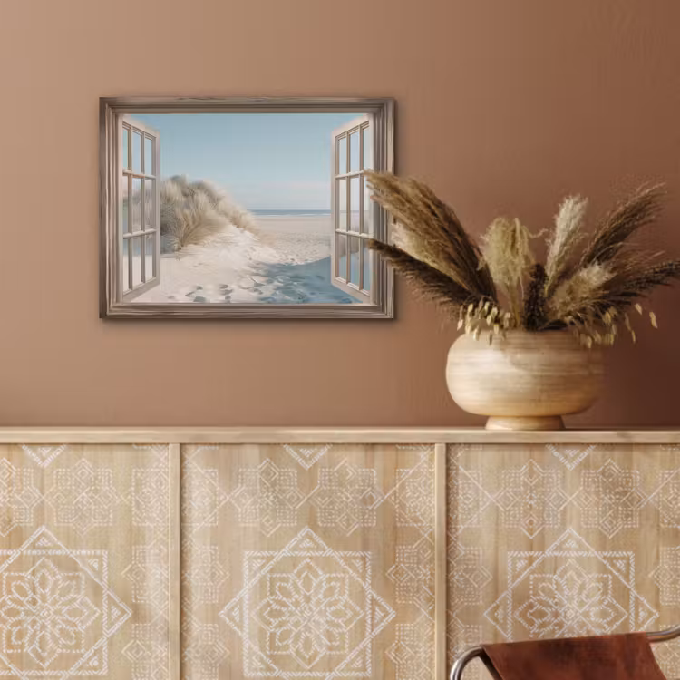 Doorkijk - Helmgras - Duinen - Zee - Landschap PET vilt klein -sfeer4