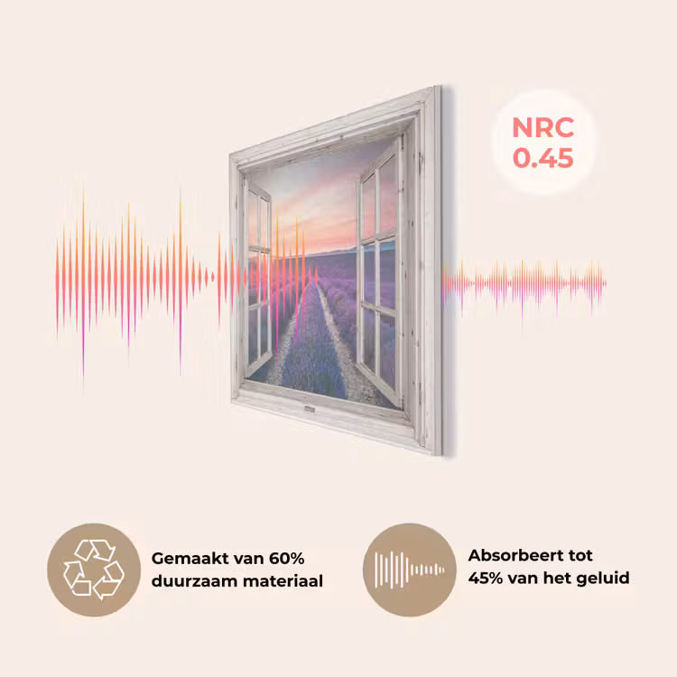 Doorkijk - Lavendel - Bloemen - Hout - Zonsondergang - Paars PET vilt klein -USP_NL