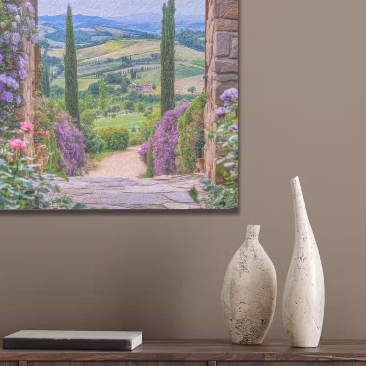 Doorkijk - Toscane - Landschap - Poort PET vilt klein -sfeer6_closeup