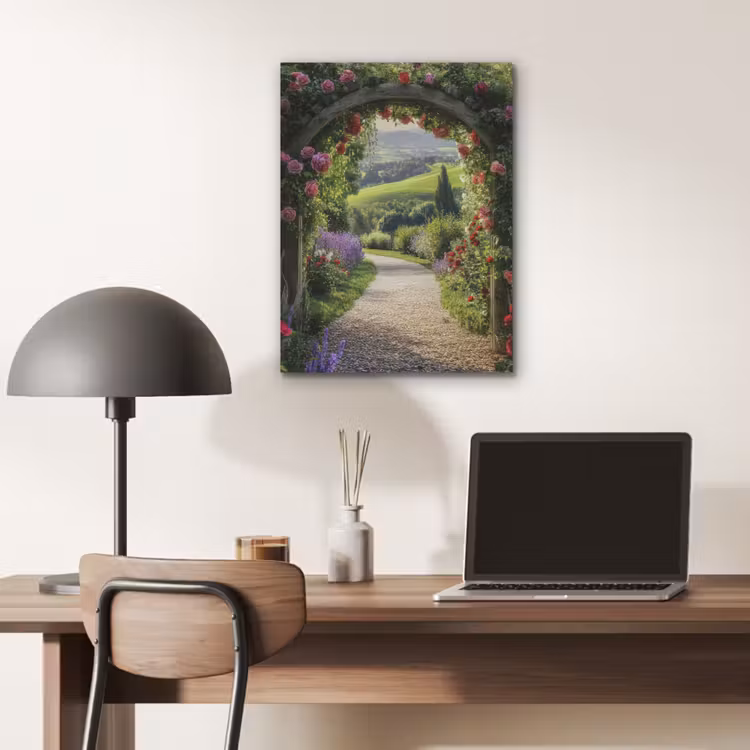Doorkijk - Tuinboog - Bloemen - Natuur - Pad PET vilt klein -sfeer5