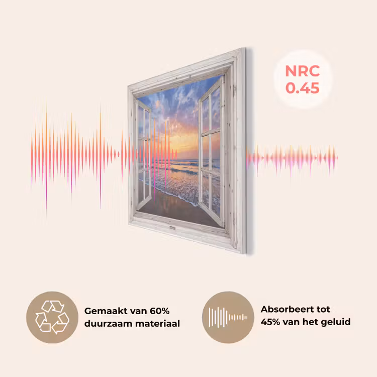 Doorkijk - Zee - Strand - Zonsondergang - Blauw PET vilt klein -USP_NL
