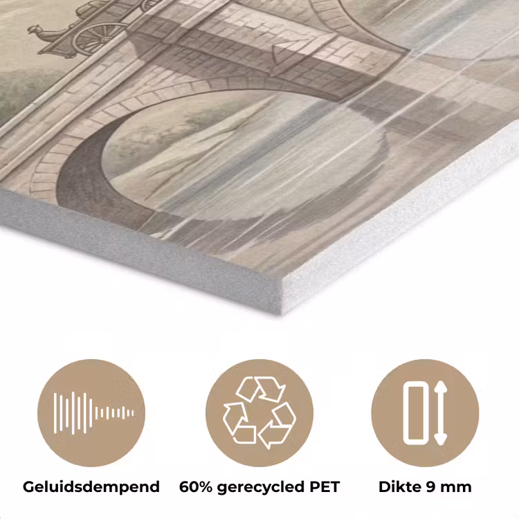 Dorp - Brug - Uitzicht - Groen PET vilt klein -closeup_NL