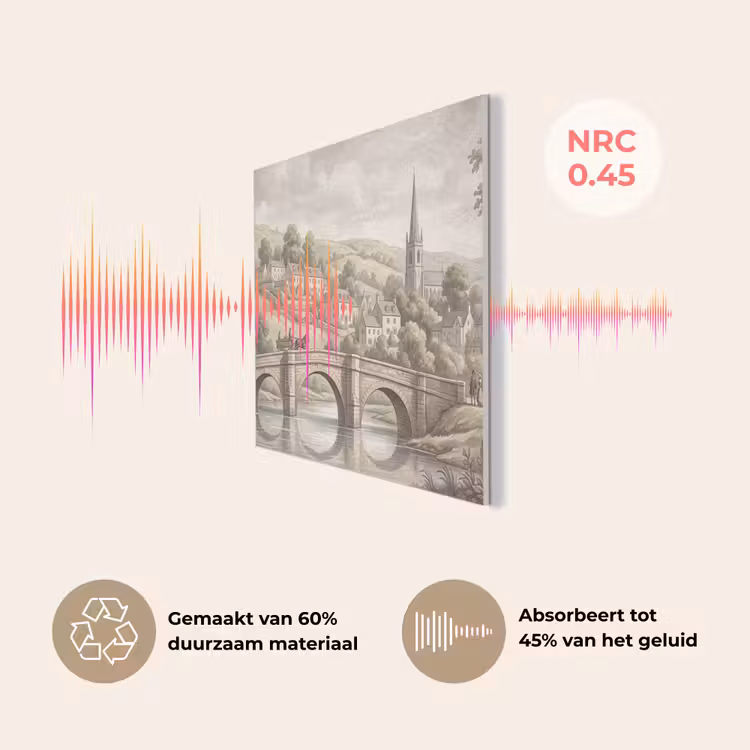 Dorp - Brug - Uitzicht - Groen PET vilt klein -USP_NL