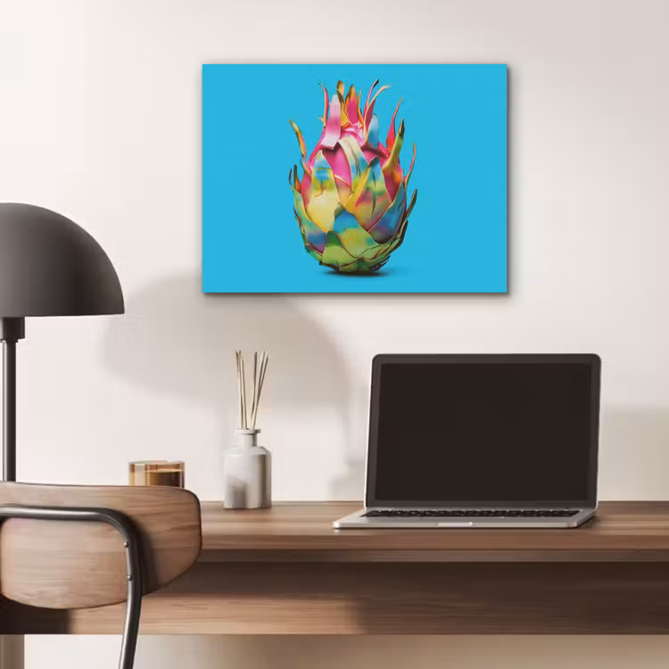 Drakenfruit - Blauw - Levendig PET vilt klein -sfeer5