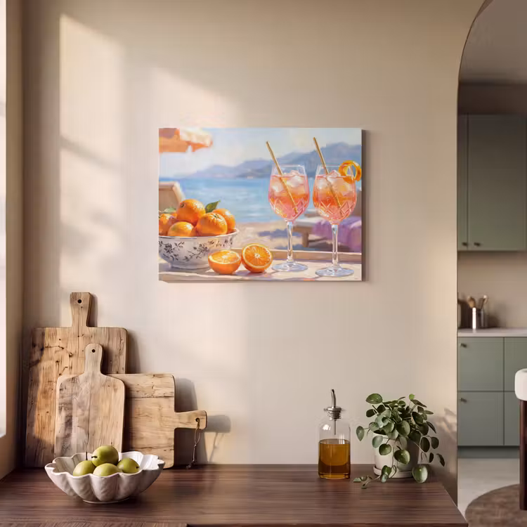 Drank - Glazen - Strand - Zomer - Oranje PET vilt klein -sfeer2