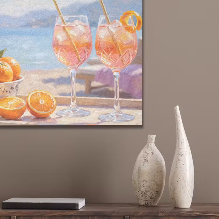Drank - Glazen - Strand - Zomer - Oranje PET vilt klein -sfeer6_closeup