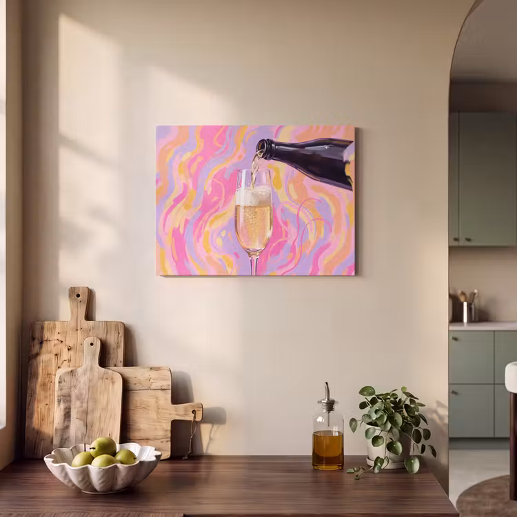 Drank - Inschenken - Feest - Abstract - Roze PET vilt klein -sfeer2