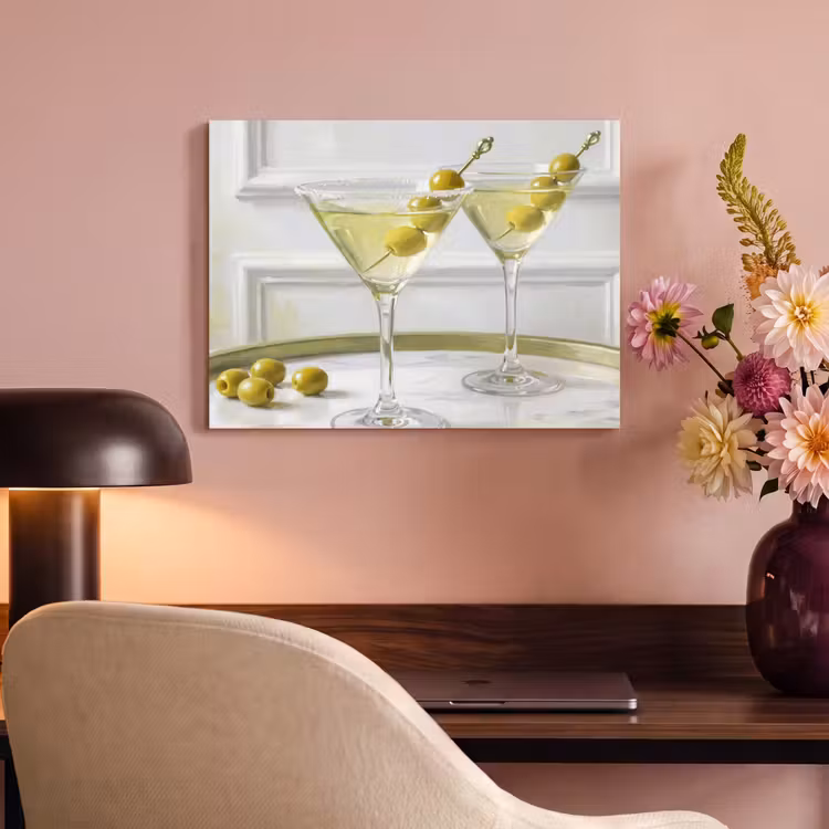 Drank - Martini - Olijven - Modern - Wit PET vilt klein -sfeer3