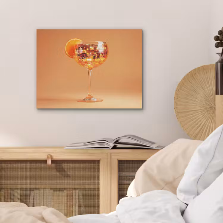 Drank - Oranje - Glitter - Disco PET vilt klein -sfeer3