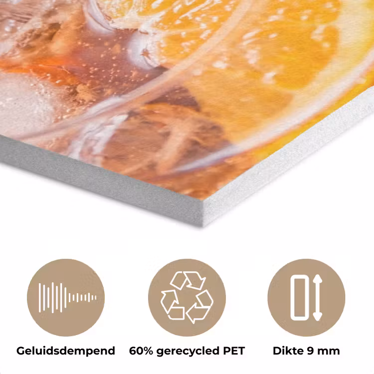 Drank - Sinaasappel - IJs - Zomer - Oranje PET vilt klein -closeup_NL