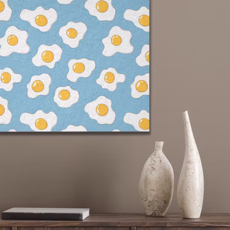 Eieren - Dooiers - Blauw PET vilt klein 837 -sfeer6_closeup