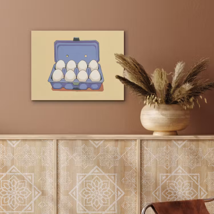 Eieren - Doos - Minimalistisch - Blauw PET vilt klein -sfeer4