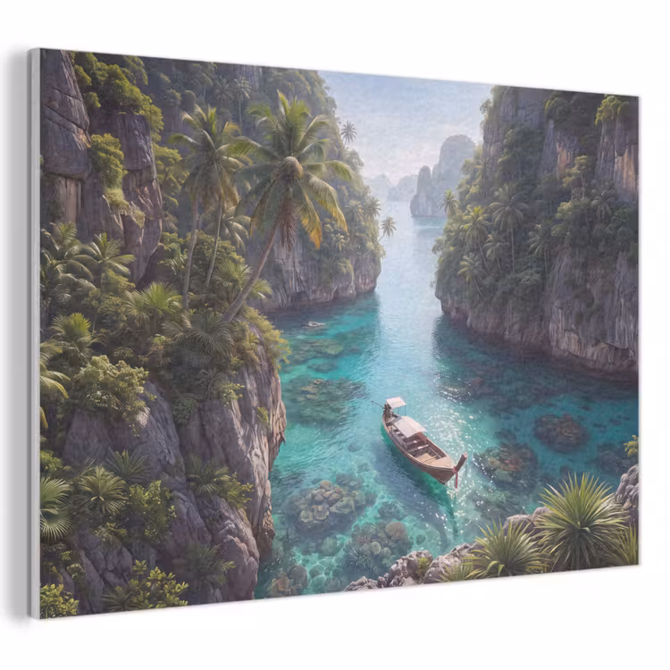Eiland - Tropisch - Water - Palmbomen - Natuur PET vilt klein -3d