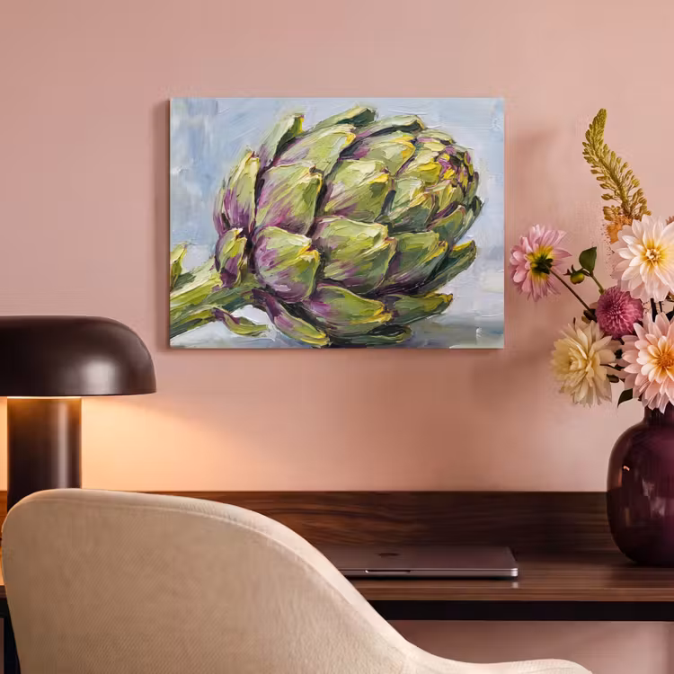 Akoestisch schilderij - Eten - Artisjok - Modern - Eten - Artisjok - Modern PET vilt klein