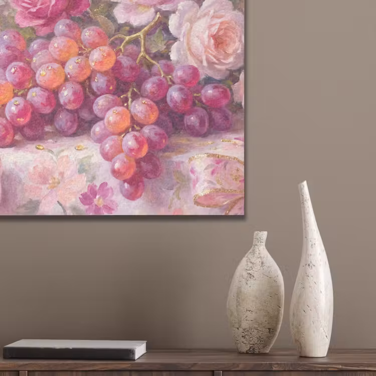 Eten - Bloemen - Stilleven - Roze - Goud PET vilt klein -sfeer6_closeup