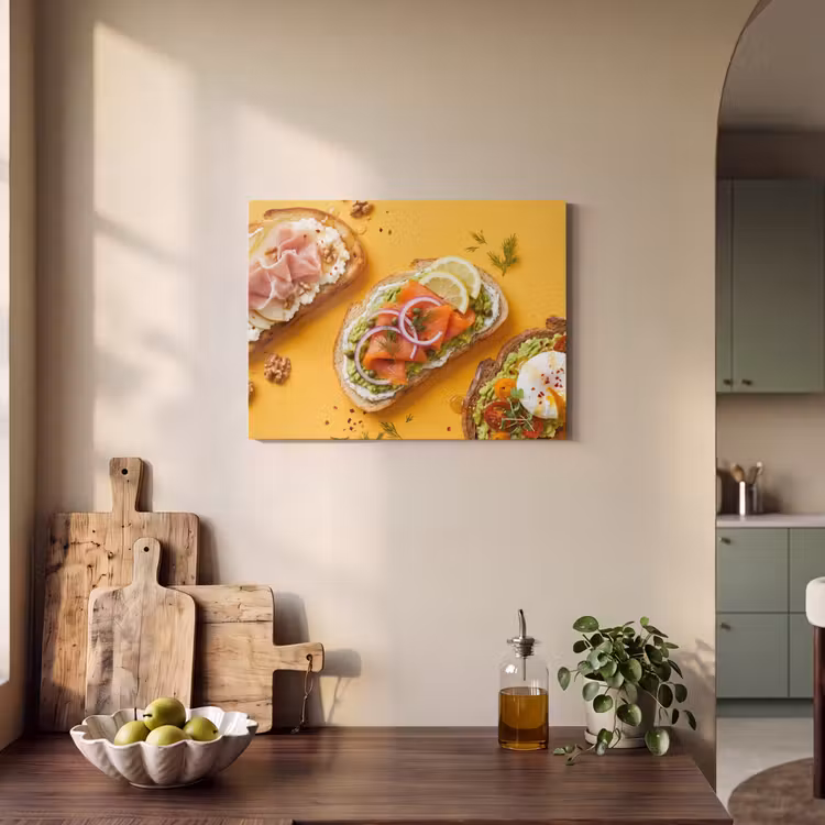 Eten - Brood - Ontbijt - Modern - Kleurrijk PET vilt klein -sfeer2