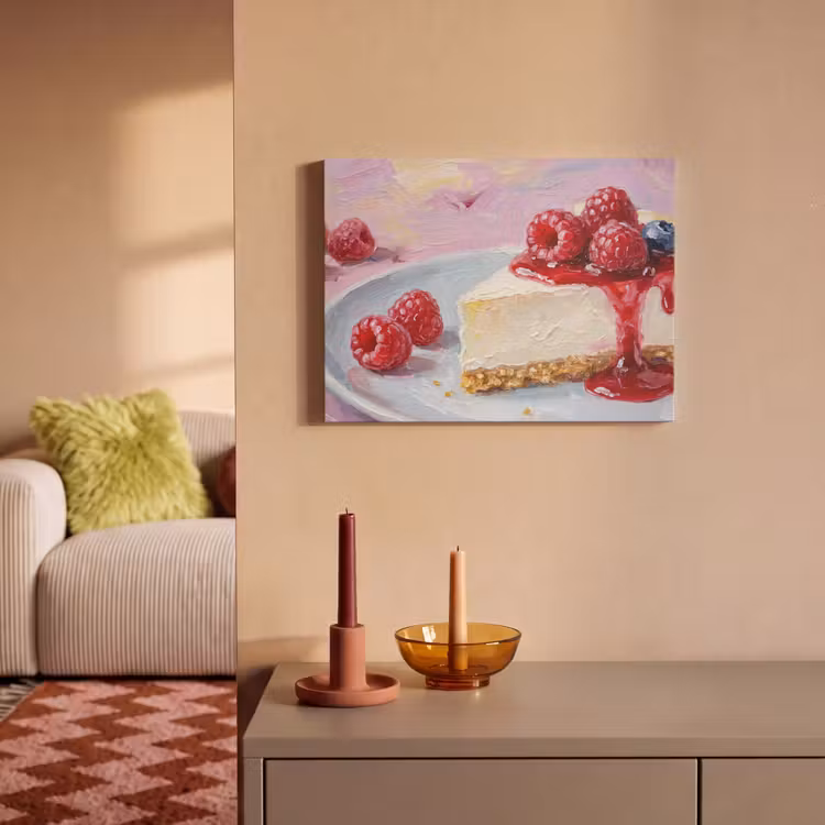 Eten - Cheesecake - Bessen - Abstract - Roze PET vilt klein -sfeer1