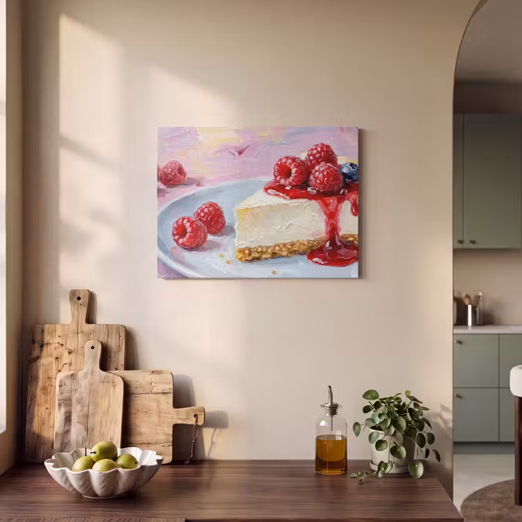 Eten - Cheesecake - Bessen - Abstract - Roze PET vilt klein -sfeer2