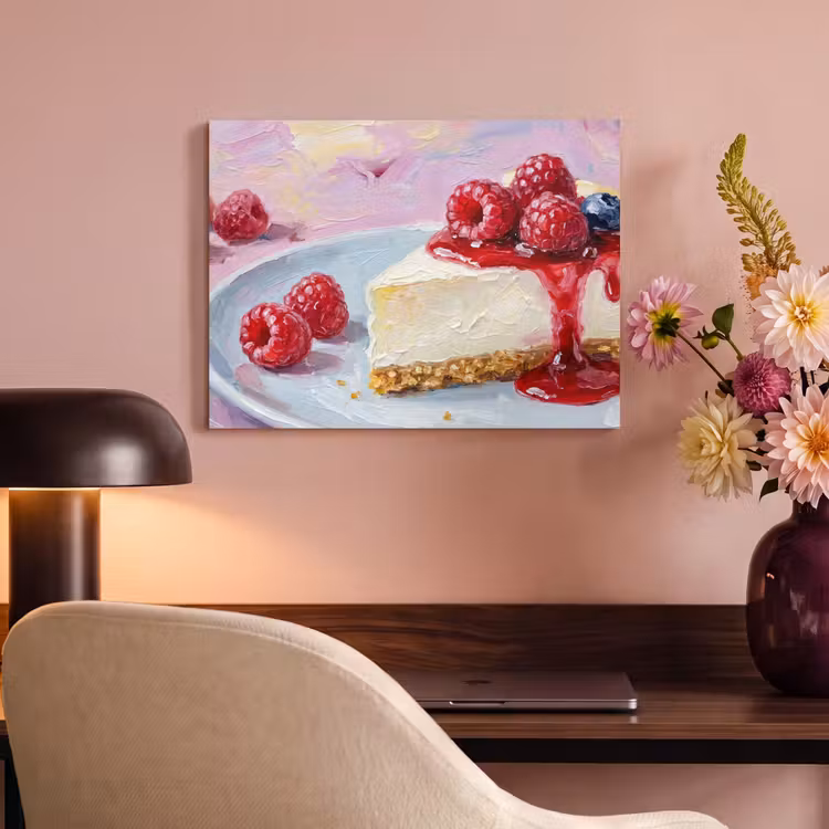 Eten - Cheesecake - Bessen - Abstract - Roze PET vilt klein -sfeer3