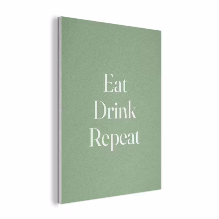 Eten - Drinken - Tekst - Mintgroen PET vilt klein -3d