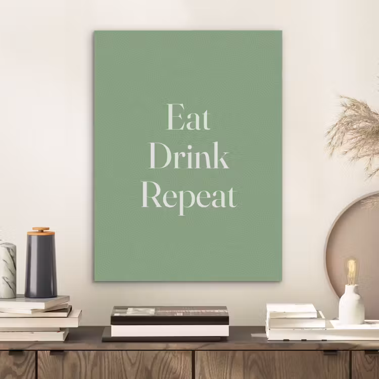 Eten - Drinken - Tekst - Mintgroen PET vilt klein -sfeer1