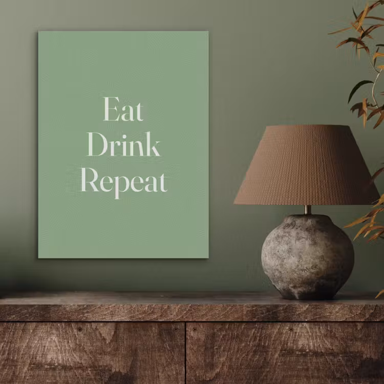 Eten - Drinken - Tekst - Mintgroen PET vilt klein -sfeer2