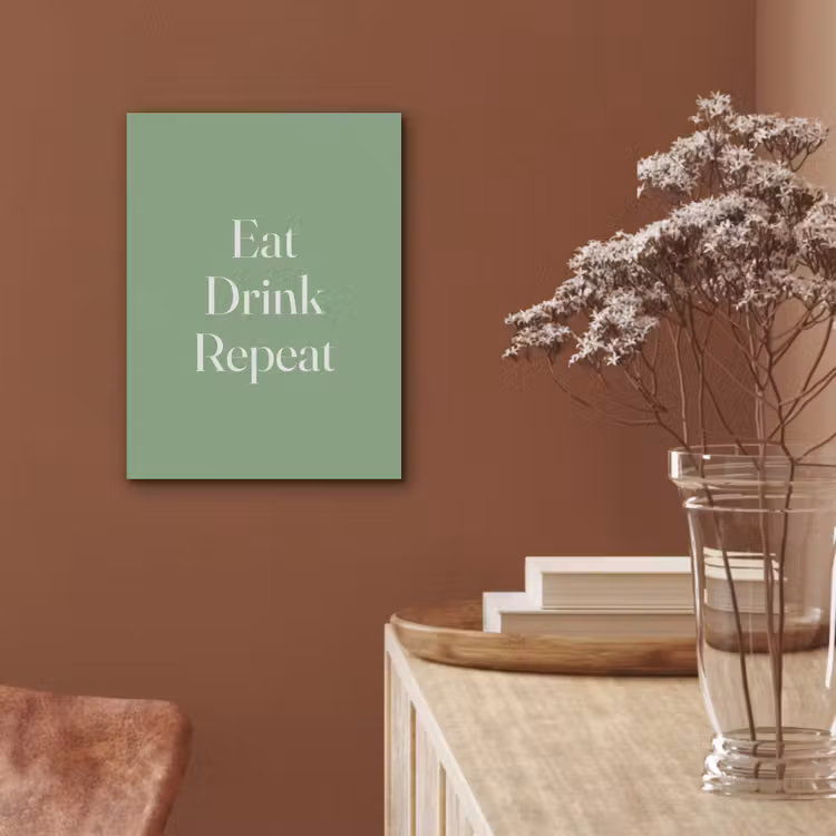 Eten - Drinken - Tekst - Mintgroen PET vilt klein -sfeer4