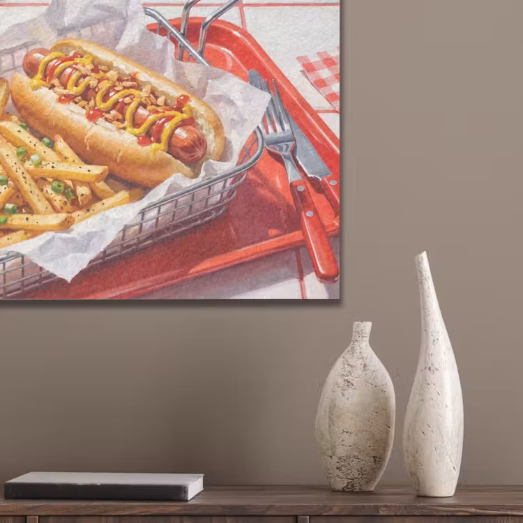 Eten - Hotdog - Fastfood - Modern - Rood PET vilt klein -sfeer6_closeup
