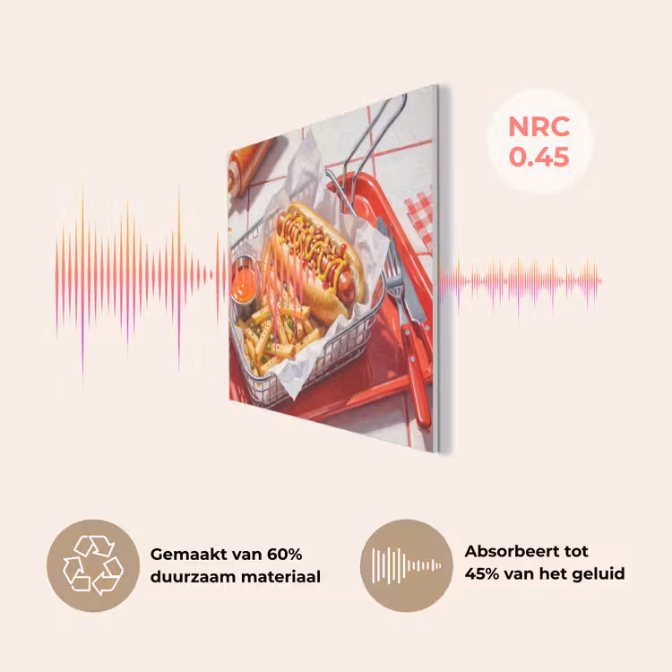 Eten - Hotdog - Fastfood - Modern - Rood PET vilt klein -USP_NL
