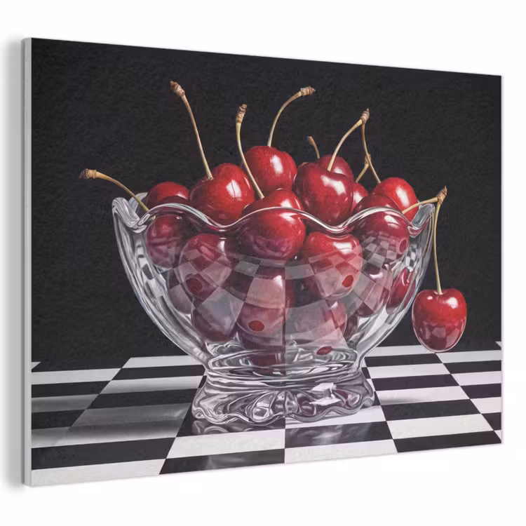 Akoestisch schilderij - Eten - Kersen - Rood - Eten - Kersen - Rood PET vilt klein