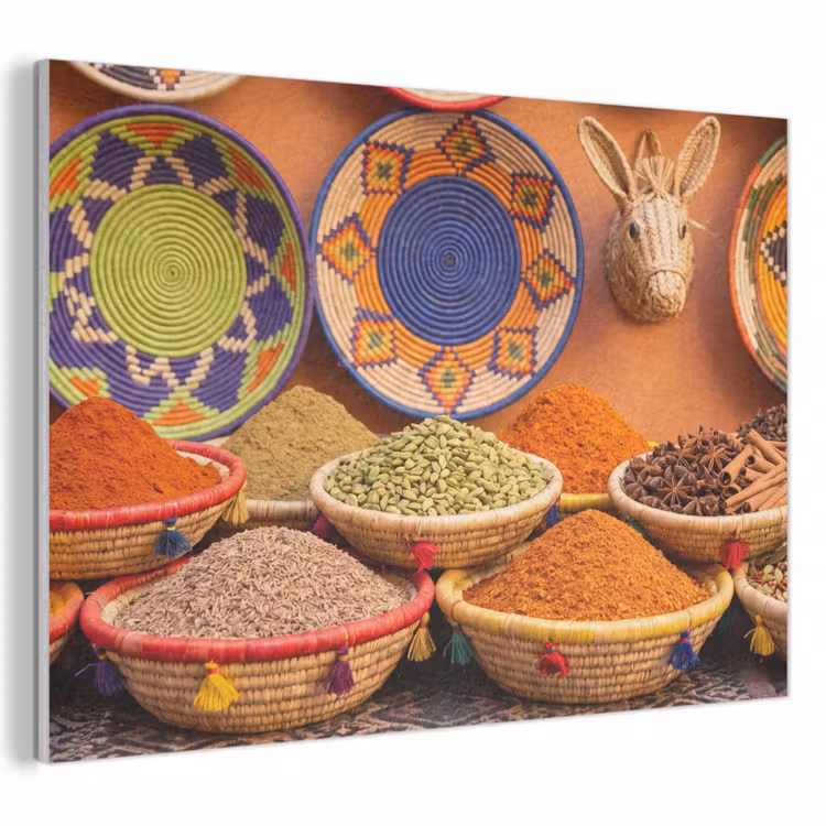 Akoestisch schilderij - Eten - Kleurrijk - Cultuur - Eten - Kleurrijk - Cultuur PET vilt klein