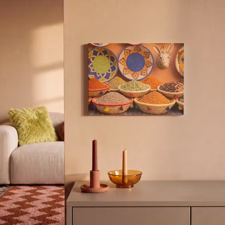 Akoestisch schilderij - Eten - Kleurrijk - Cultuur - Eten - Kleurrijk - Cultuur PET vilt klein