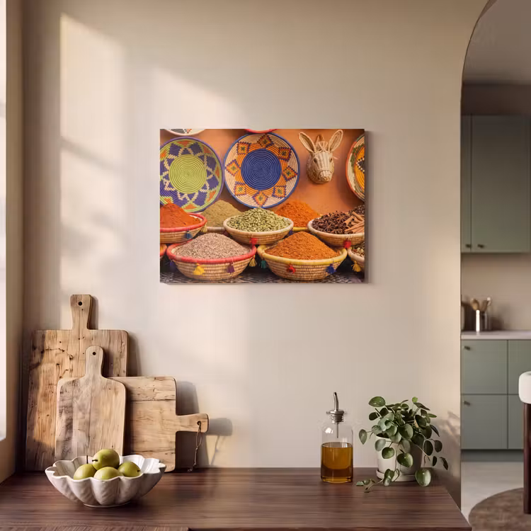 Akoestisch schilderij - Eten - Kleurrijk - Cultuur - Eten - Kleurrijk - Cultuur PET vilt klein