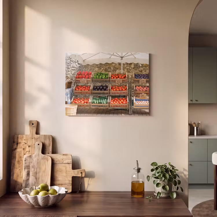 Akoestisch schilderij - Eten - Markt - Vers - Eten - Markt - Vers PET vilt klein
